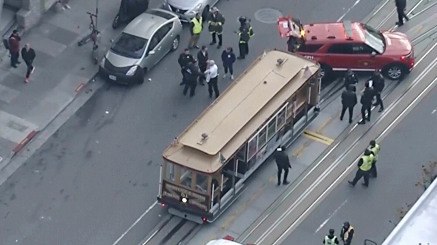15 injured after abrupt stop by a San Francisco cable car