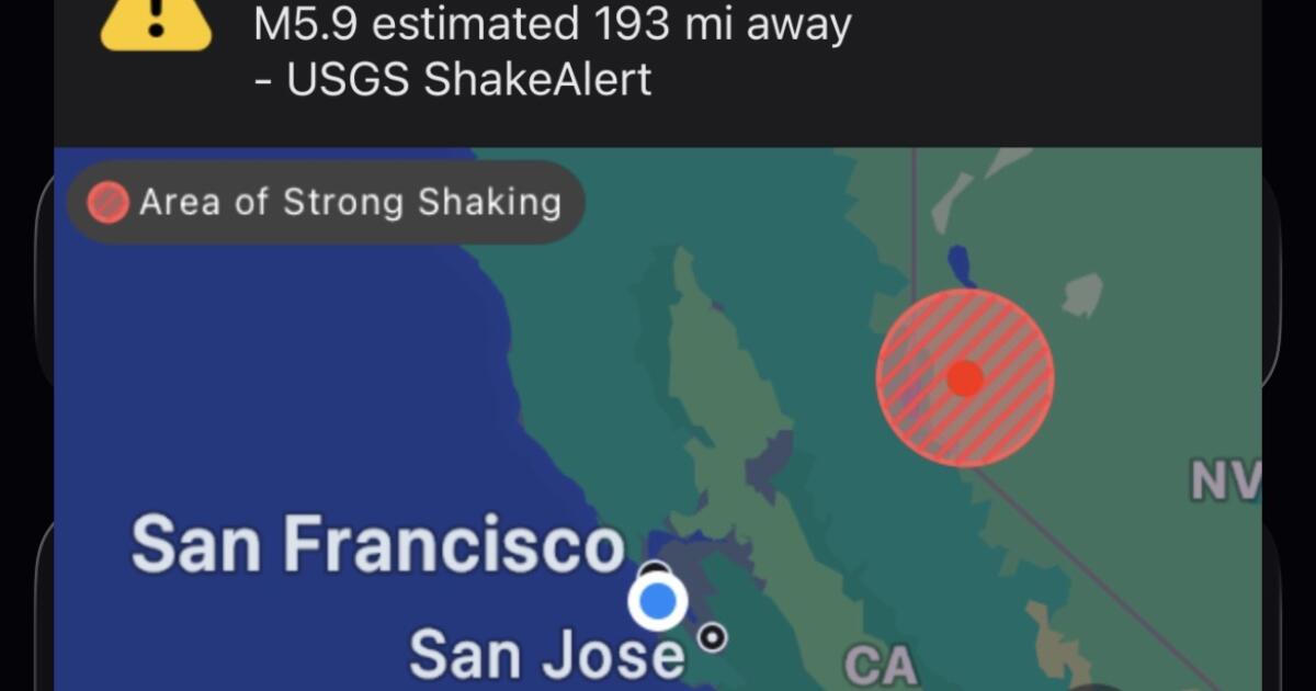 ShakeAlert sends false alarm about magnitude 5.9 earthquake