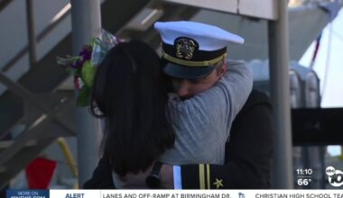 Nearly 200 sailors return to San Diego for holidays after 9-month deployment