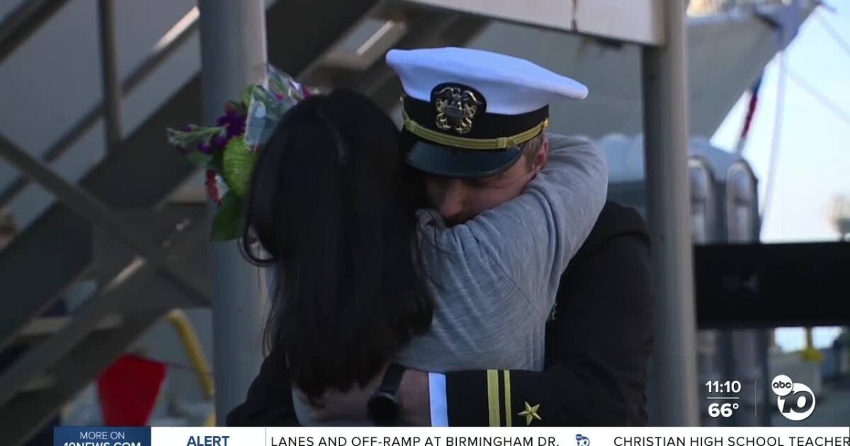 Nearly 200 sailors return to San Diego for holidays after 9-month deployment