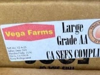 Vega Farms eggs recalled after dozens sickened in salmonella outbreak