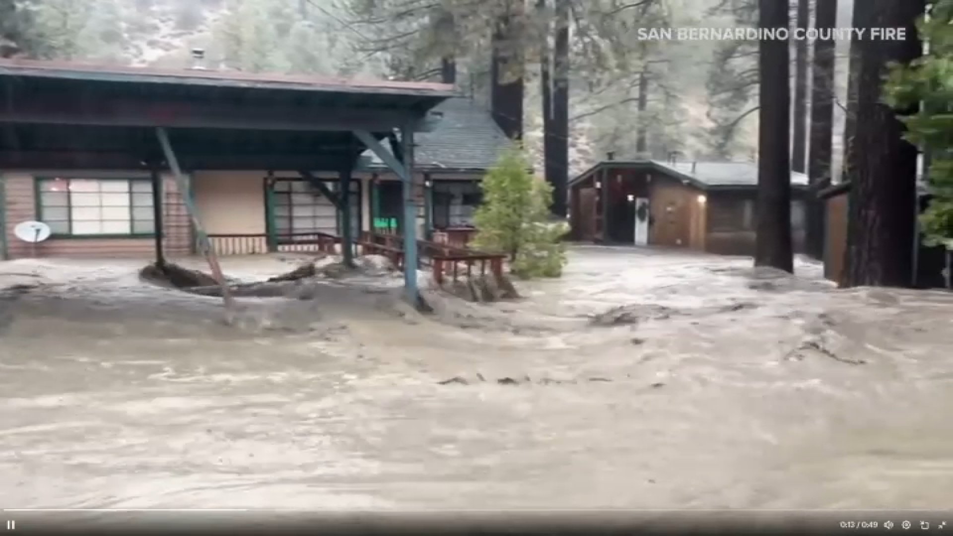 Officials urged Wrightwood residents to shelter in place due to heavy mud and debris flows.