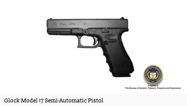An image of a Glock semi-automatic pistol.