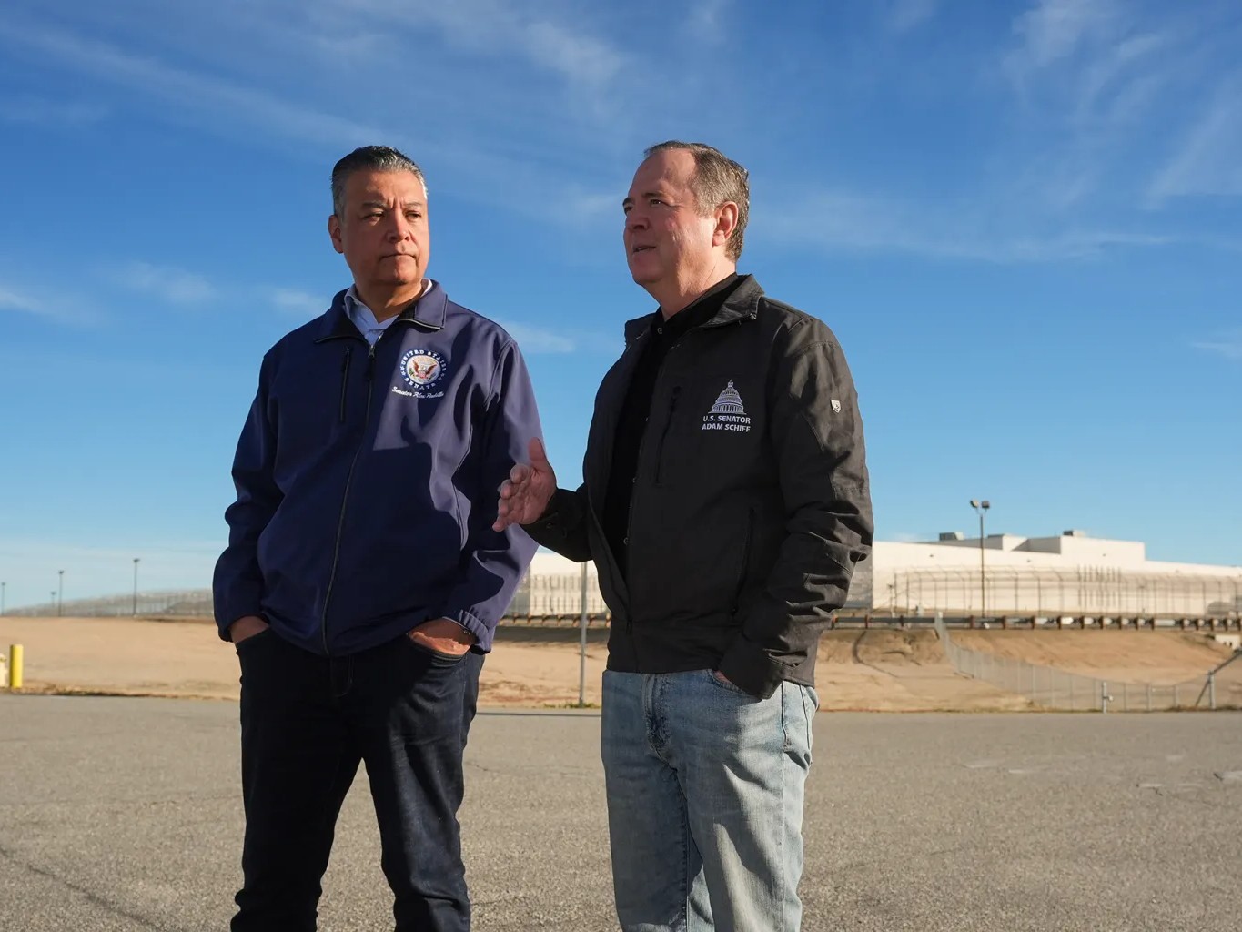 California’s newest ICE center has 1,400 detainees. What Adam Schiff and Alex Padilla saw there