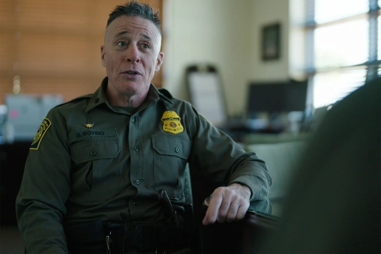 Sergeant Gregory Bovino during an interview at El Centro Border Patrol headquarters on Feb. 25, 2025. (Kevin Clancy, CalMatters and Evident Media)