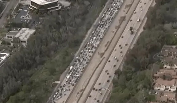 Crash on I-15 in San Diego on Jan. 28, 2026. (SkyFOX/KUSI in the Sky)