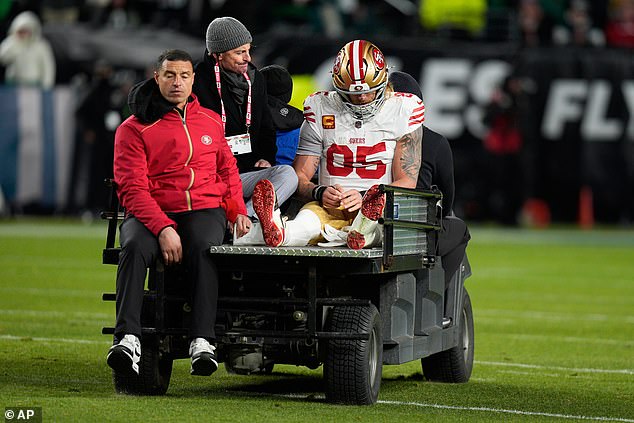 49ers tight end George Kittle tore his Achilles in the first quarter and has a long road back