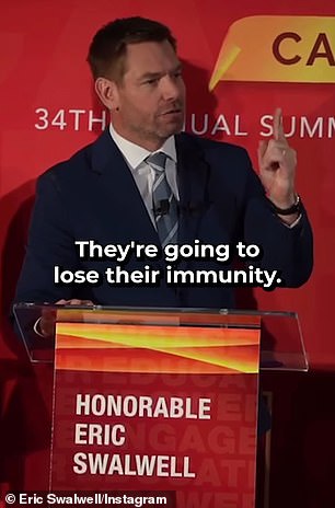 Swalwell made the comments on Saturday afternoon in LA