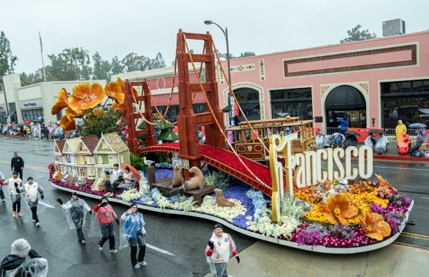 San Francisco Travel Association float "Believe In San Francisco" travels down Colorado Blvd during the 137th Rose Parade in Pasadena California on Thursday, Jan. 1, 2025. (Photo by Connor Terry / Contributing Photographer)