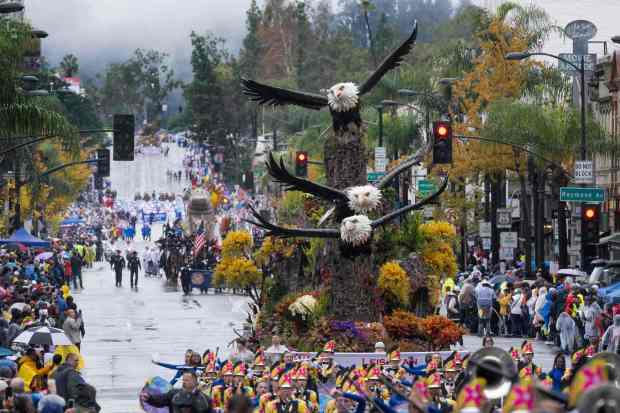 America250's "Soaring Onward Together for 250 Years" float travels down Colorado Boulevard during the 137th Rose Parade in Pasadena on Thursday, January 1, 2026. (Photo by Drew A. Kelley, Press-Telegram/SCNG)