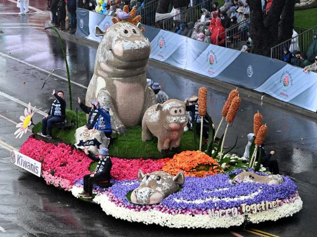 Kiwanis International float "Happy Together" makes its way down the parade route during the 137th Rose Parade in Pasadena on Thursday, Jan. 1, 2026. (Photo by Libby Cline Birmingham, Contributing Photographer)