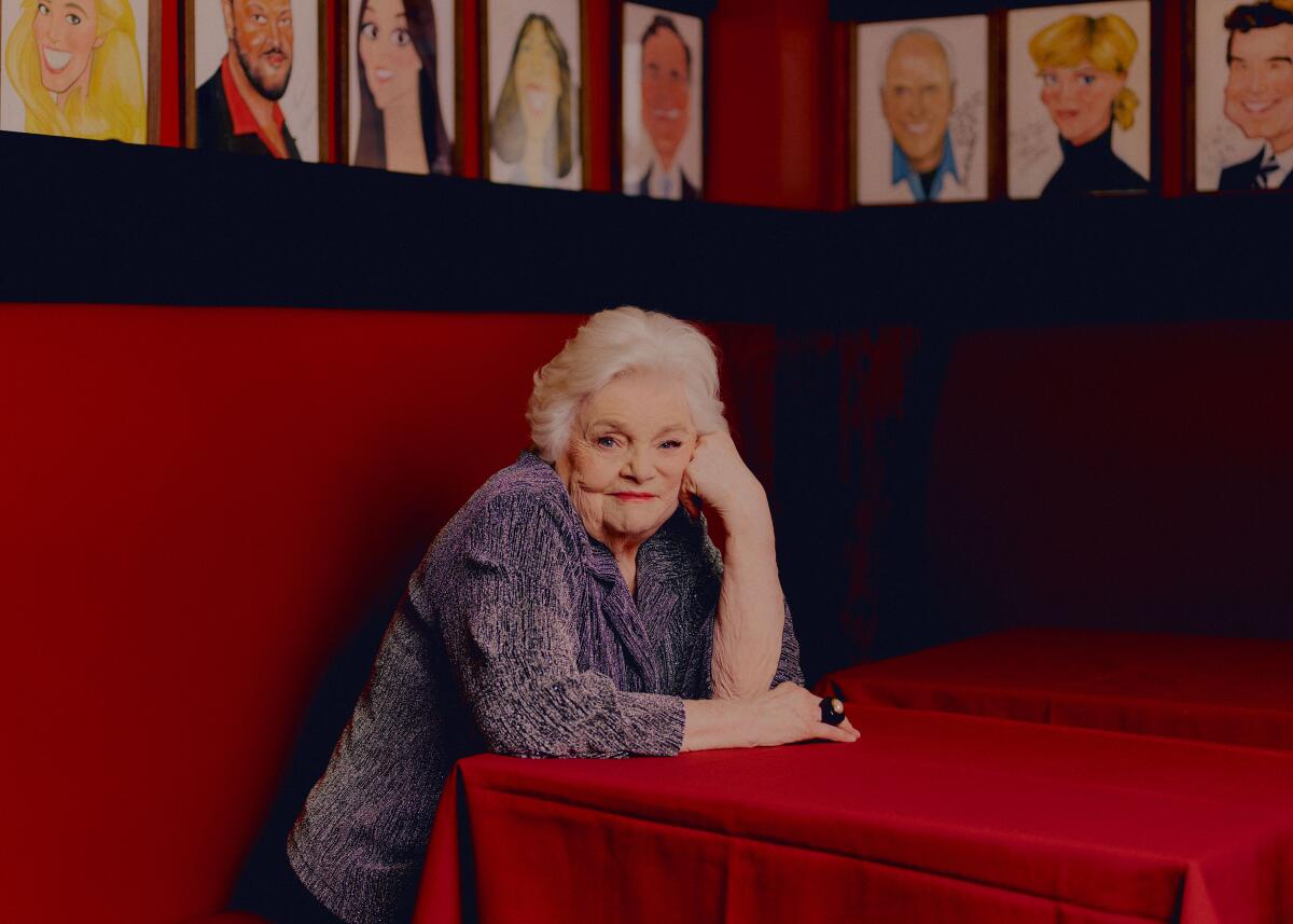 June Squibb who stars in Broadway's "Marjorie Prime" poses for a portrait at Sardis Restaurant in New York 