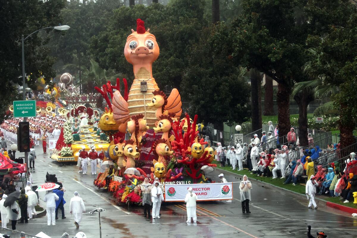 a float travels down through the rain