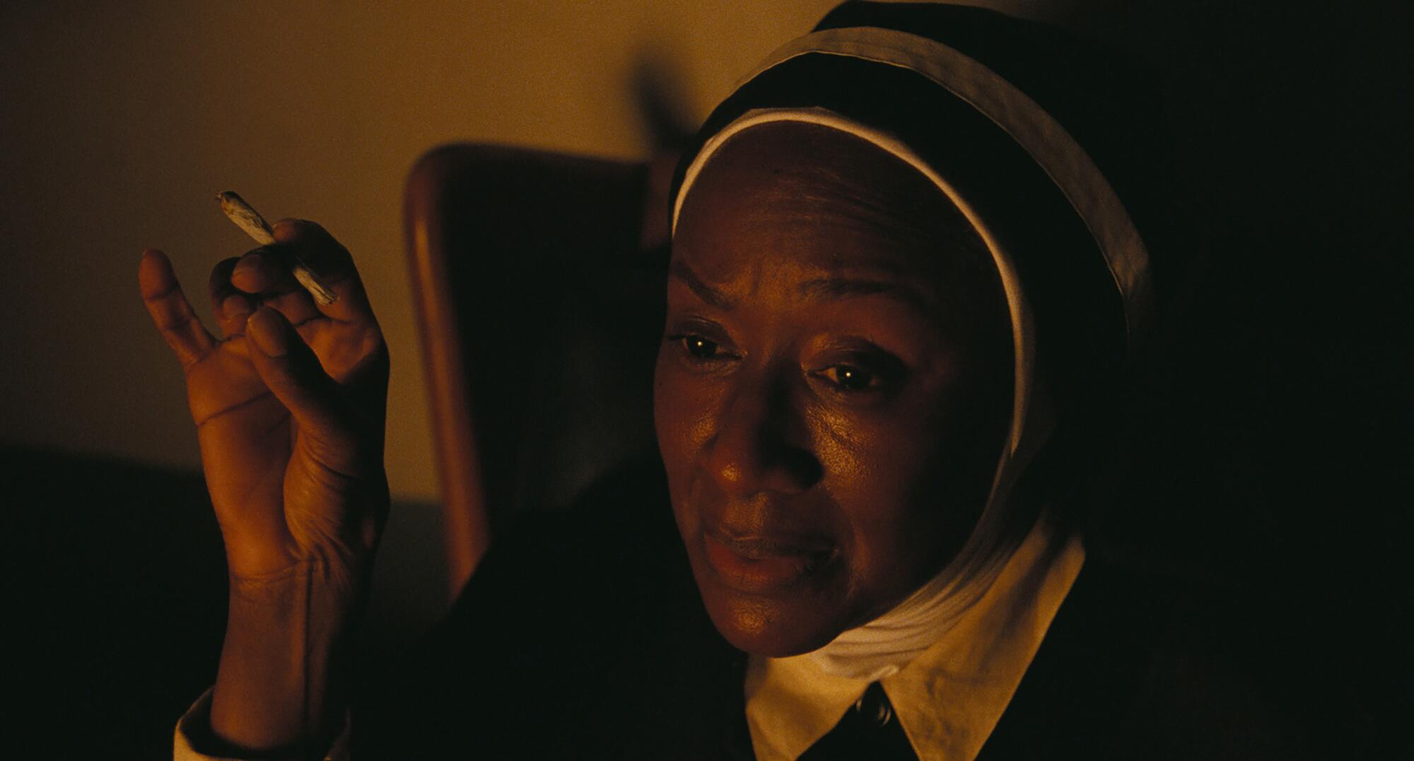 APRIL GRACE as Sister Rochelle in “One Battle After Another.”