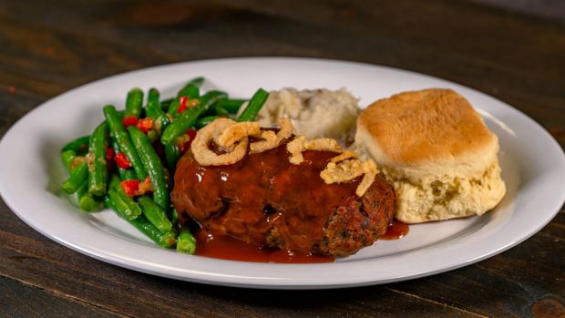 Meatloaf available at Plaza Inn in Disneyland during the 70th anniversary celebration. (Courtesy of Disneyland)