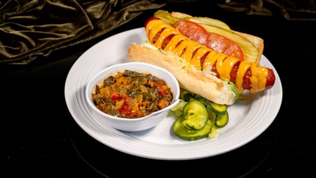Andouille Sausage PoBoy available at Tiana's Palace in Disneyland during the 70th anniversary celebration. (Courtesy of Disneyland)