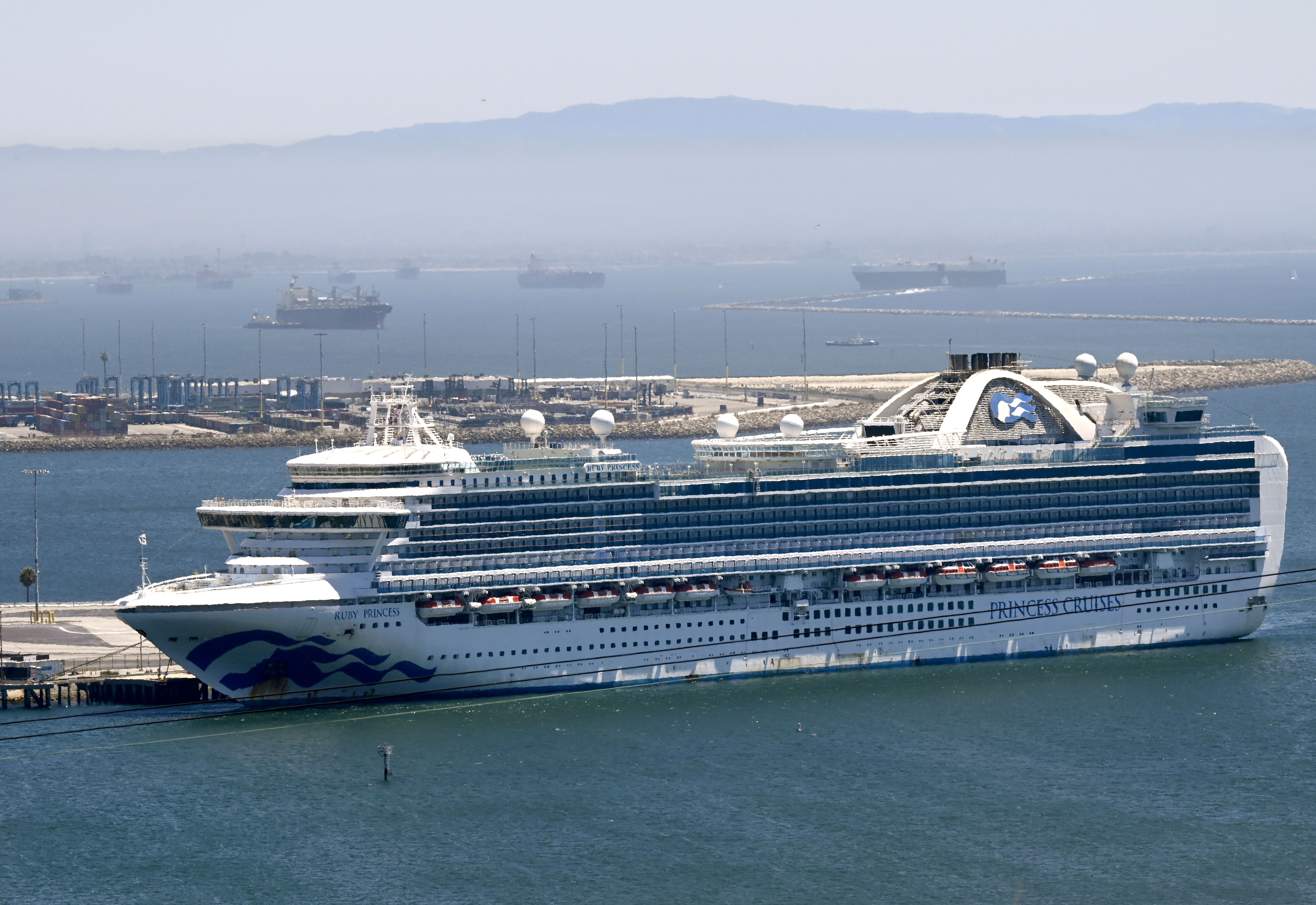 The Ruby Princess of Princess Cruises, docked in San Pedro...