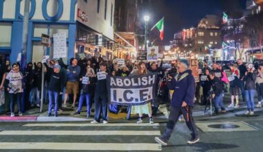 San Diegans march downtown to protest ICE's fatal shooting of woman