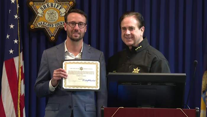 Oakland County man honored for life-saving rescue on Bush Lake in Holly