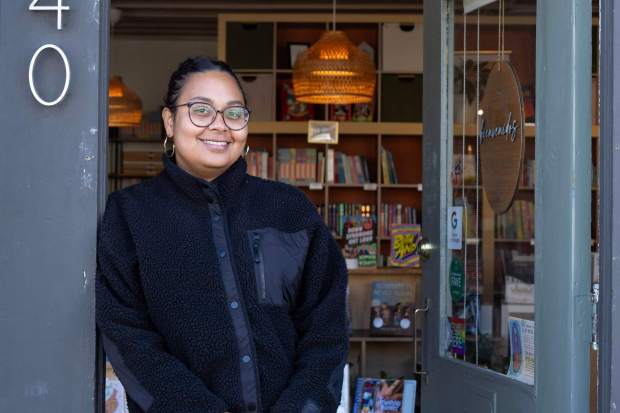 Owner Antonette Franceschi-Chavez poses for a photograph at Casita Book Store in Long Beach on Thursday, January 8, 2026. (Photo by Drew A. Kelley, Press-Telegram/SCNG)