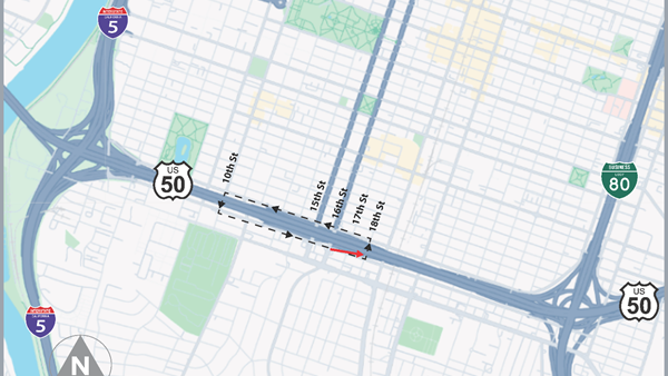 Sacramento's 16th Street on-ramp to Highway 50 closes