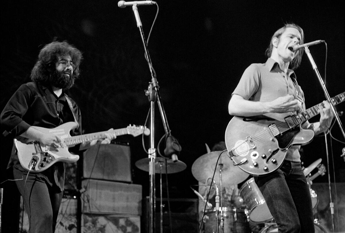 Jerry Garcia and Bob Weir perform in 1972.