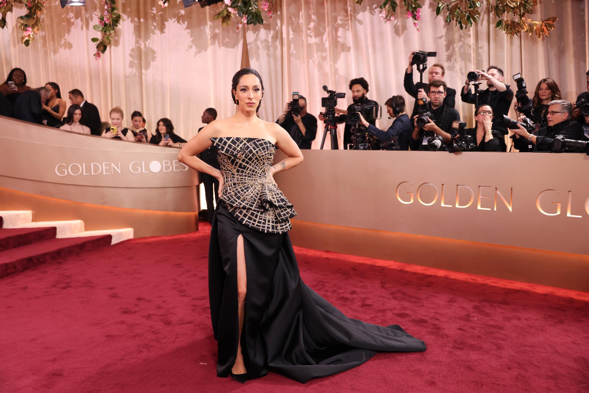 Oona Castilla Chaplin poses on the red carpet. 