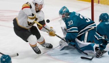 San Jose Sharks, Macklin Celebrini trail early in loss to Golden Knights