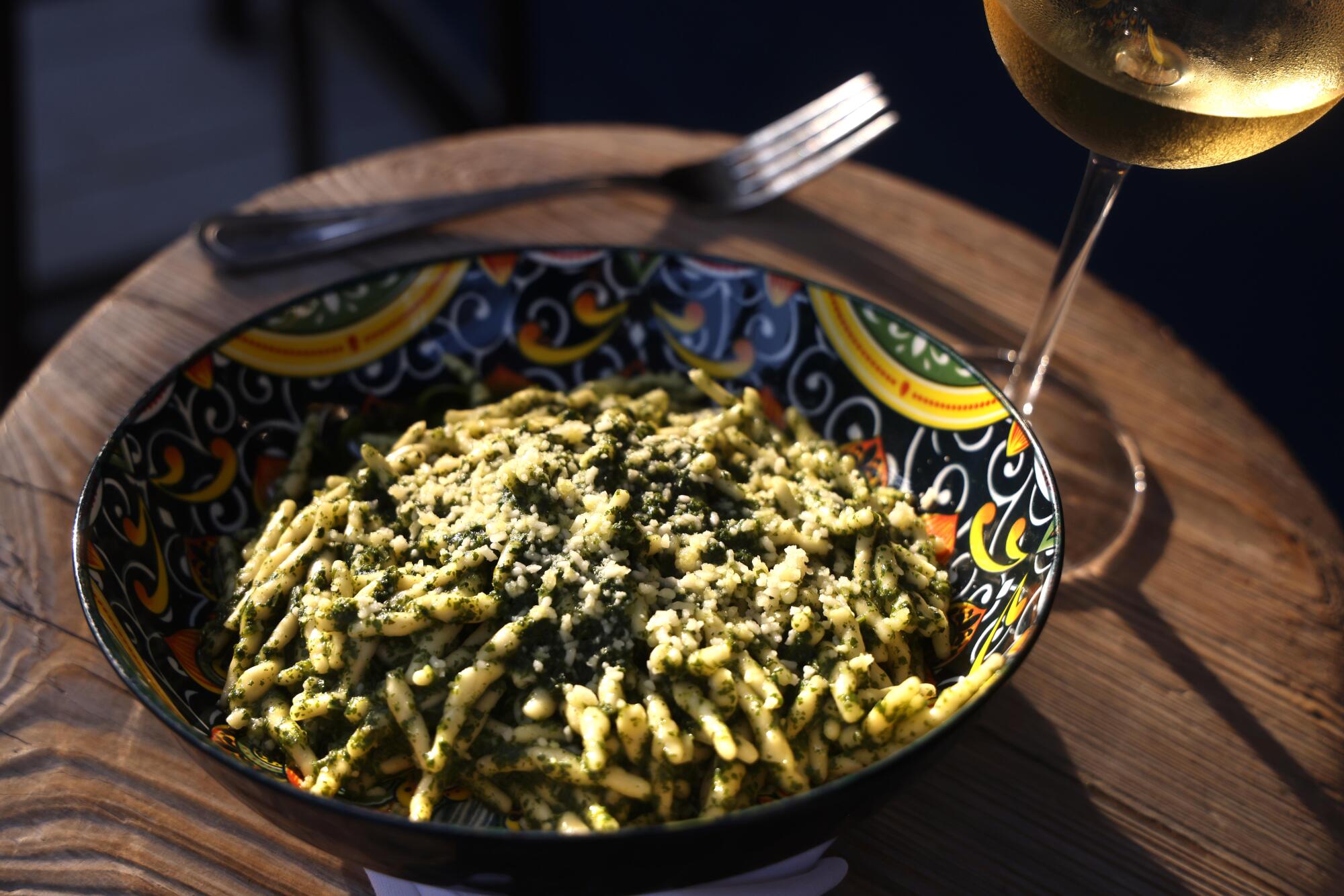 Trofie al Pesto is on the menu at Cinque Terre West in Venice.