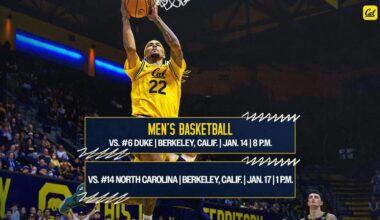 Cal Hosts No. 6 Duke, No. 14 UNC At Haas Pavilion