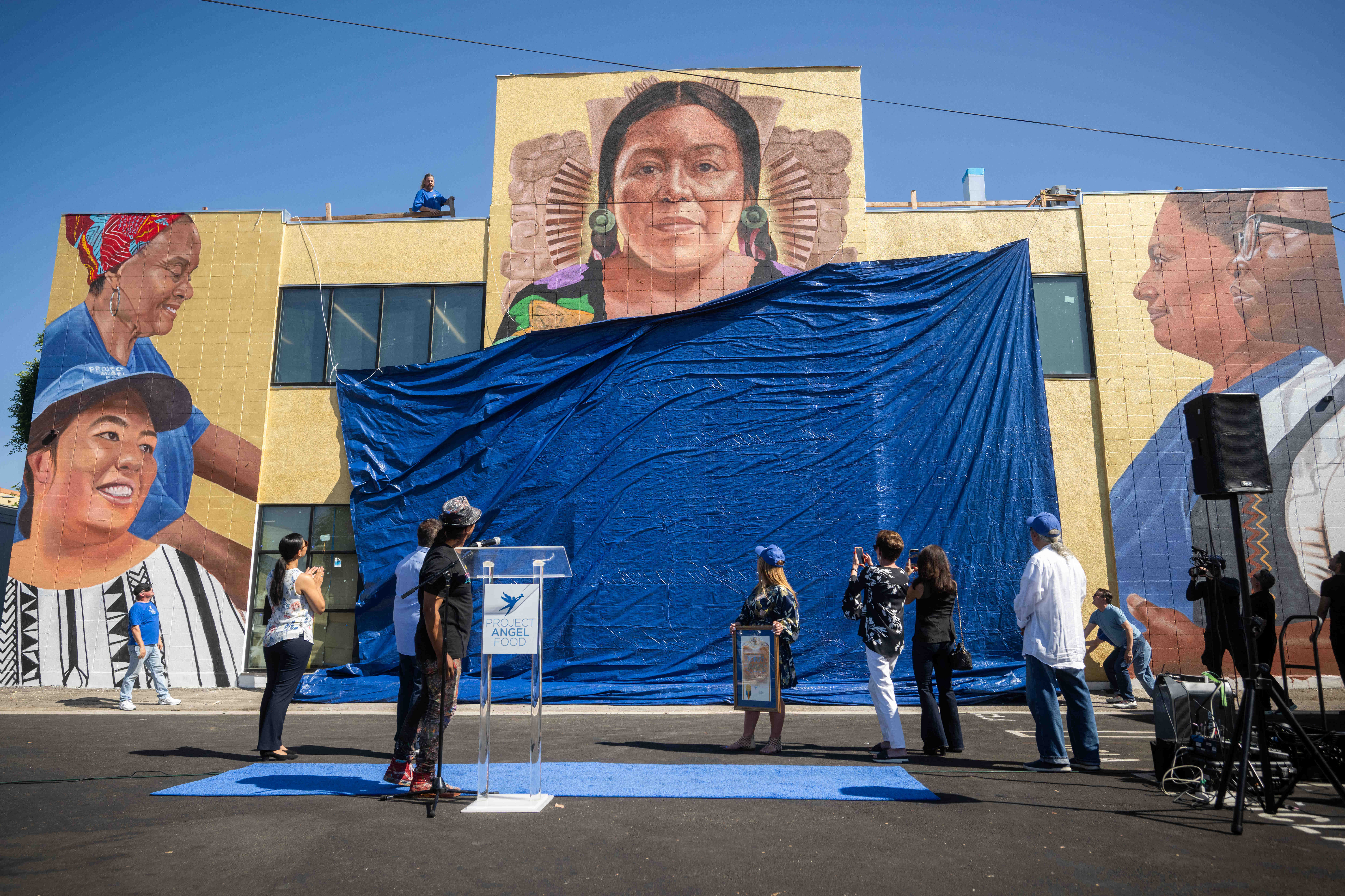 Artist Robert Vargasâ âNourishing the Communityâ mural depicting a goddess...