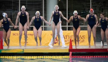 Water Polo Team Huddle