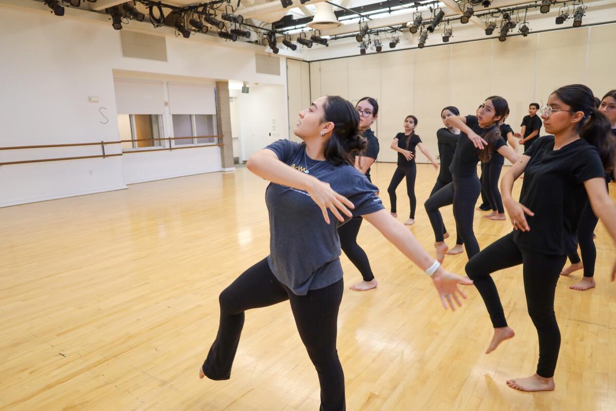 Jocelyn Magaña Murillo leads rehearsal for "Ignite Dance."