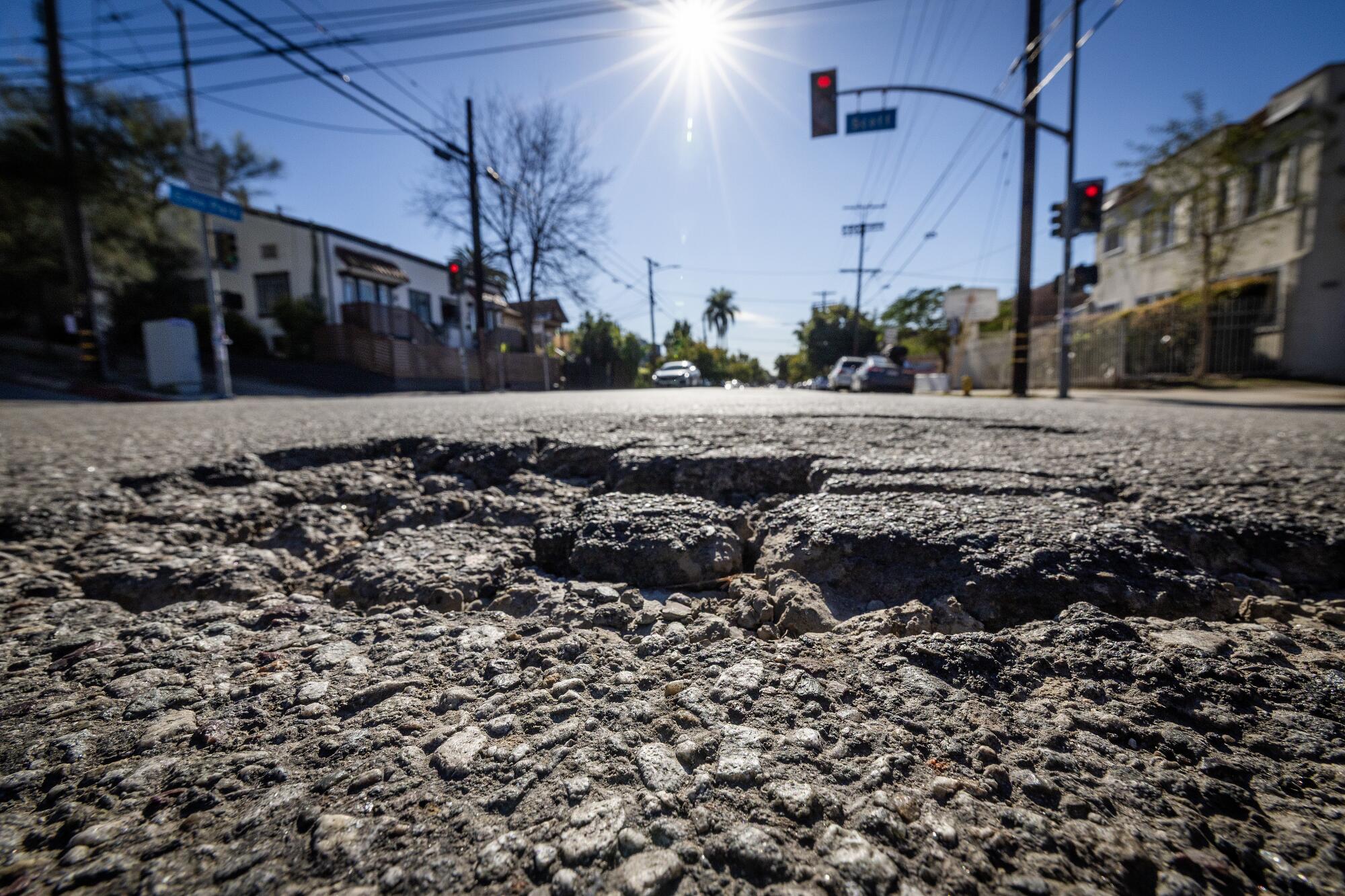 A pothole in Echo Park
