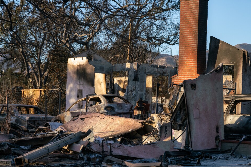 Rubble of a burned home.