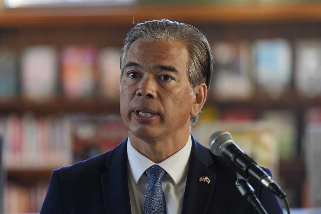 California Attorney General Rob Bonta discusses the California Department of Justice's efforts to protect rights of the state's immigrant communities at a news conference at the San Francisco Public Library's Bernal Heights branch in San Francisco, Wednesday, Dec. 4, 2024.