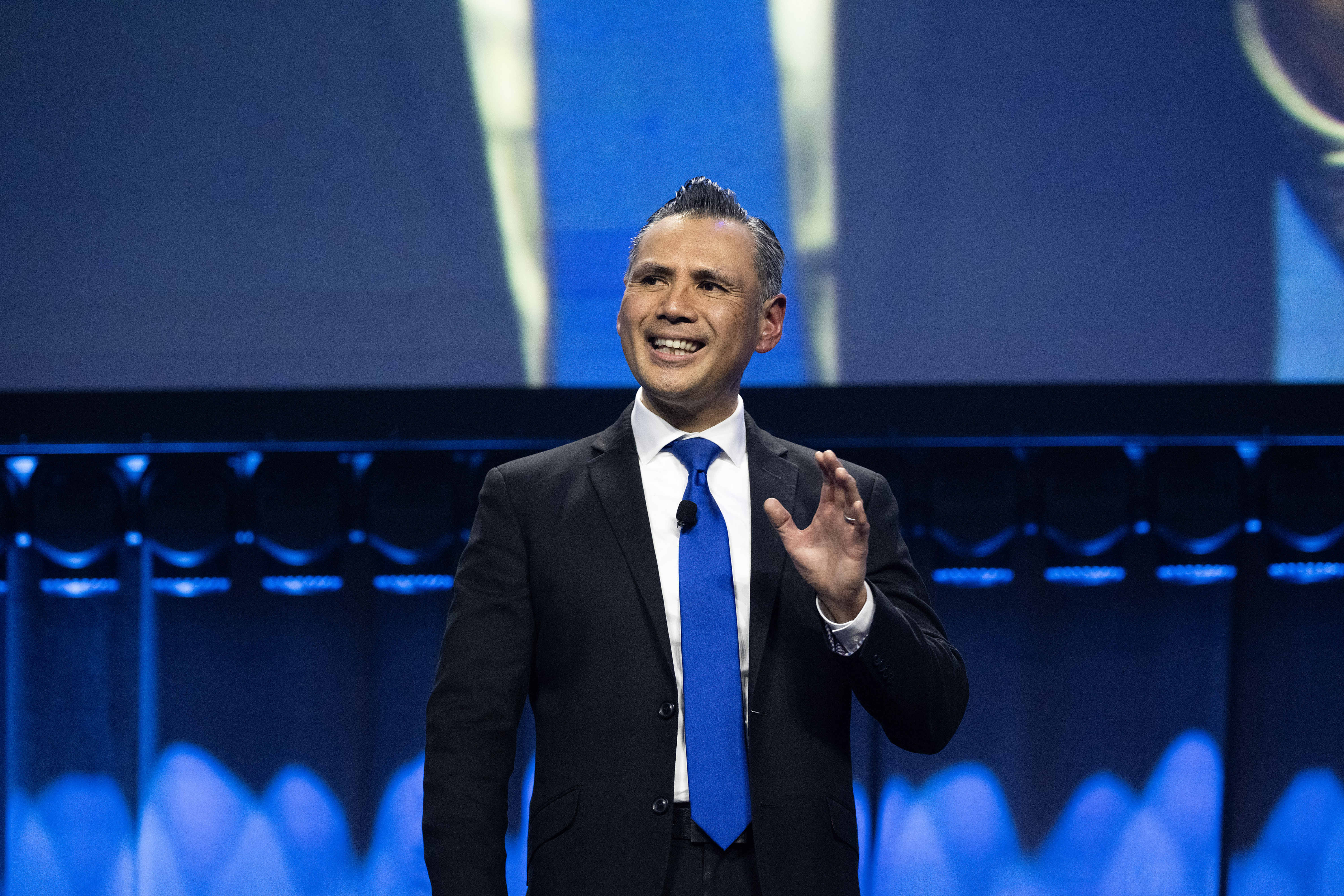 Chief Executive Officer Noel Hacegaba speaks during the Port of...