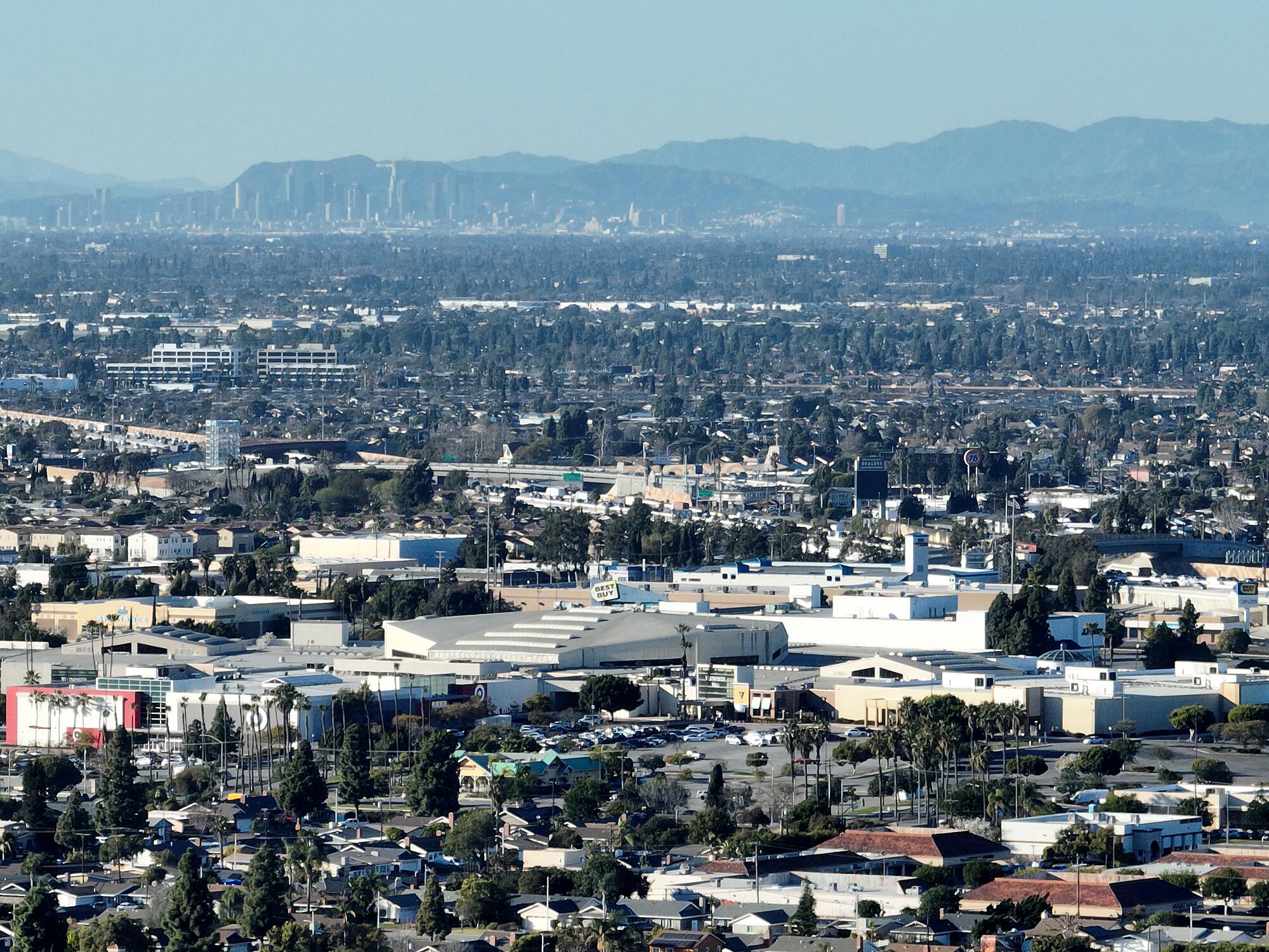 A view of Westminster Mall and the surrounding area.