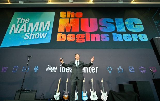John Mlynczak, president and CEO of NAMM, during their Global Media Day at The NAMM Show in Anaheim, CA, on Wednesday, Jan. 24, 2024. The NAMM Show (National Association of Music Merchants) is an annual event. (Photo by Jeff Gritchen, Orange County Register/SCNG)