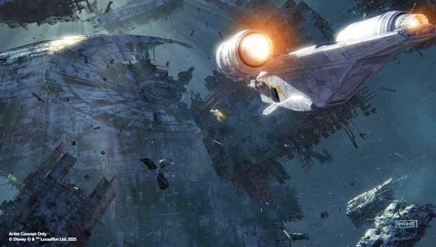 Concept art of a Endor destination created for Millennium Falcon: Smugglers Run in Star Wars: Galaxy's Edge at Disneyland. (Courtesy of Disneyland)