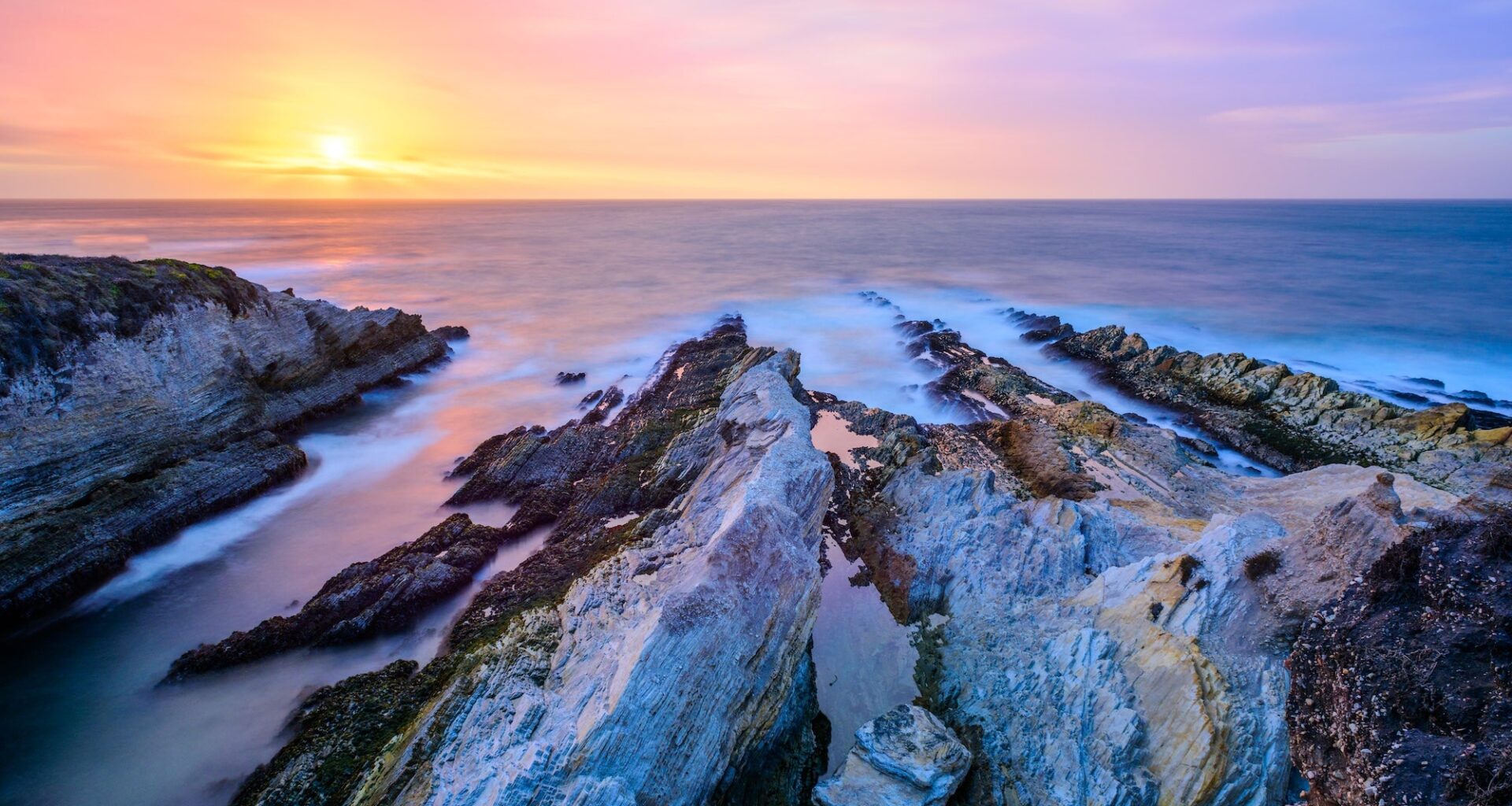 Sunset from the Bluffs trail in Montaña de Oro state park.