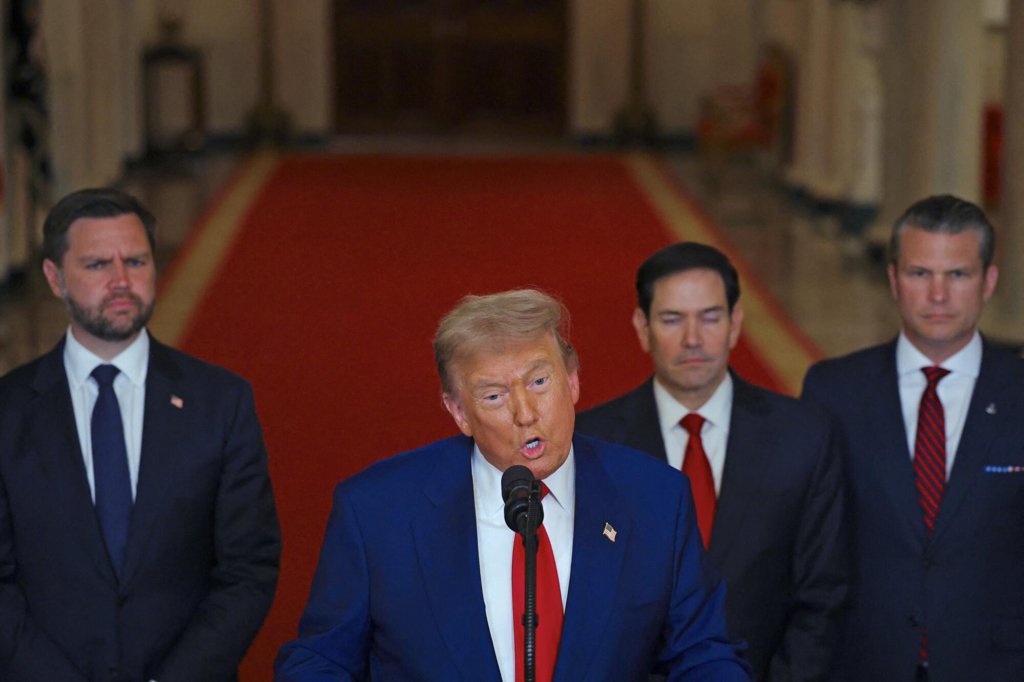 President Trump addresses the nation in June following the announcement that the U.S. had bombed nuclear sites in Iran.