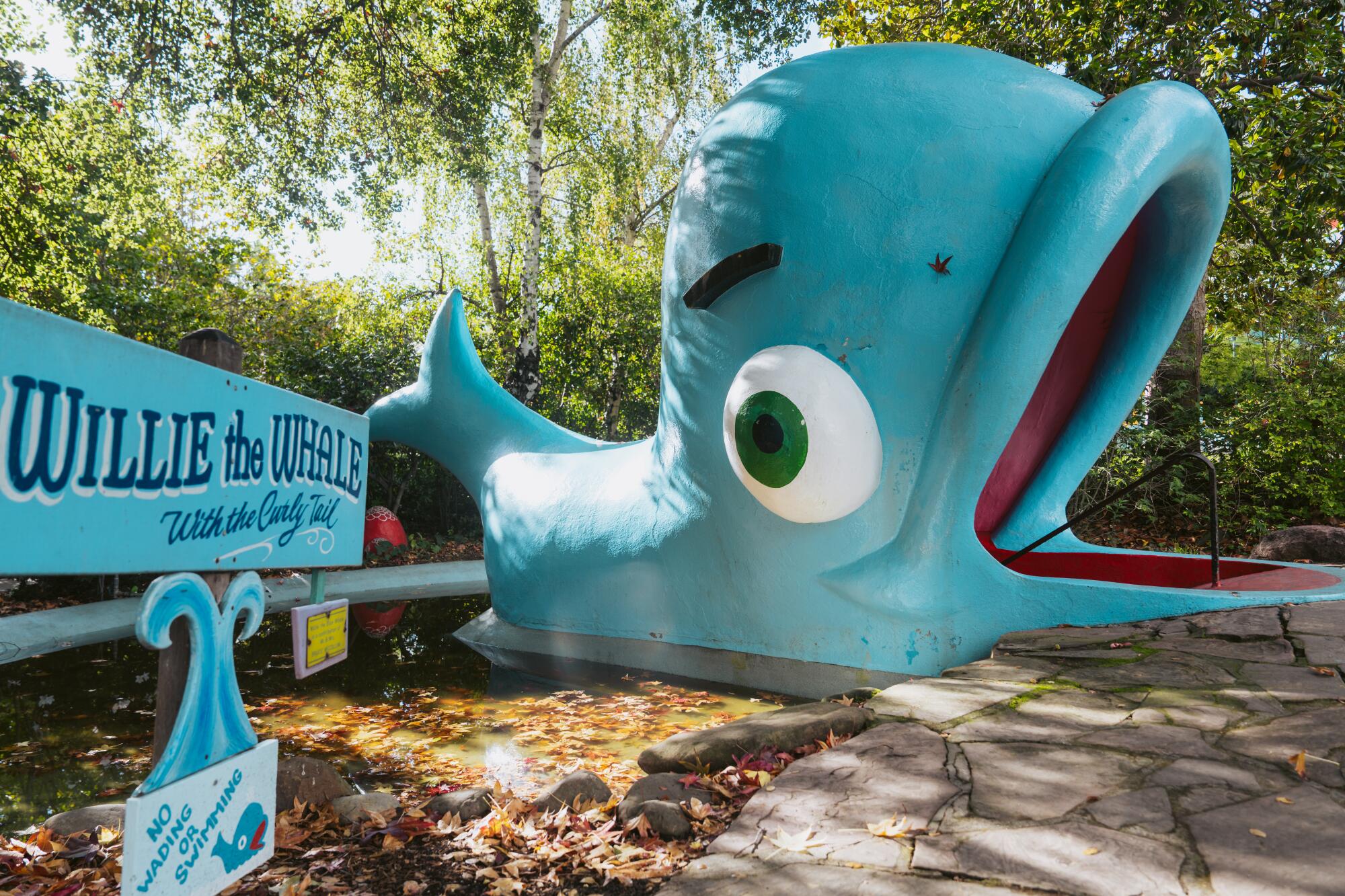 Willie the Whale at Children's Fairyland, one of the park's most famous installations.
