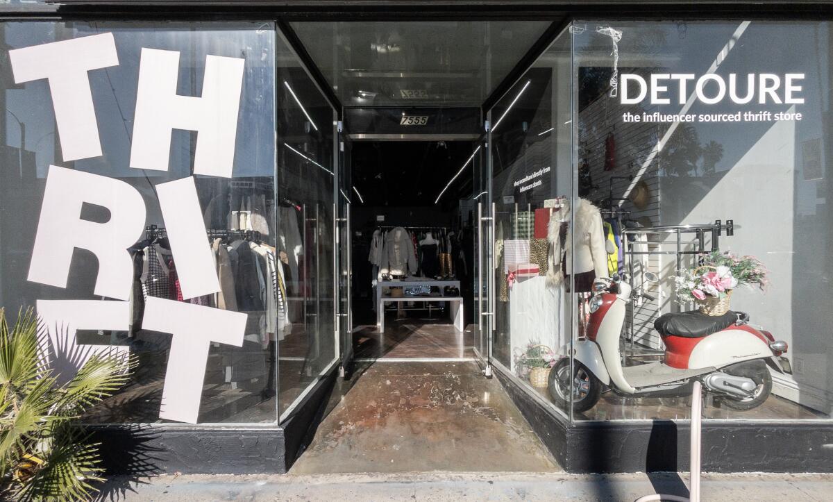 Exterior of Detoure thrift shop on Melrose Avenue