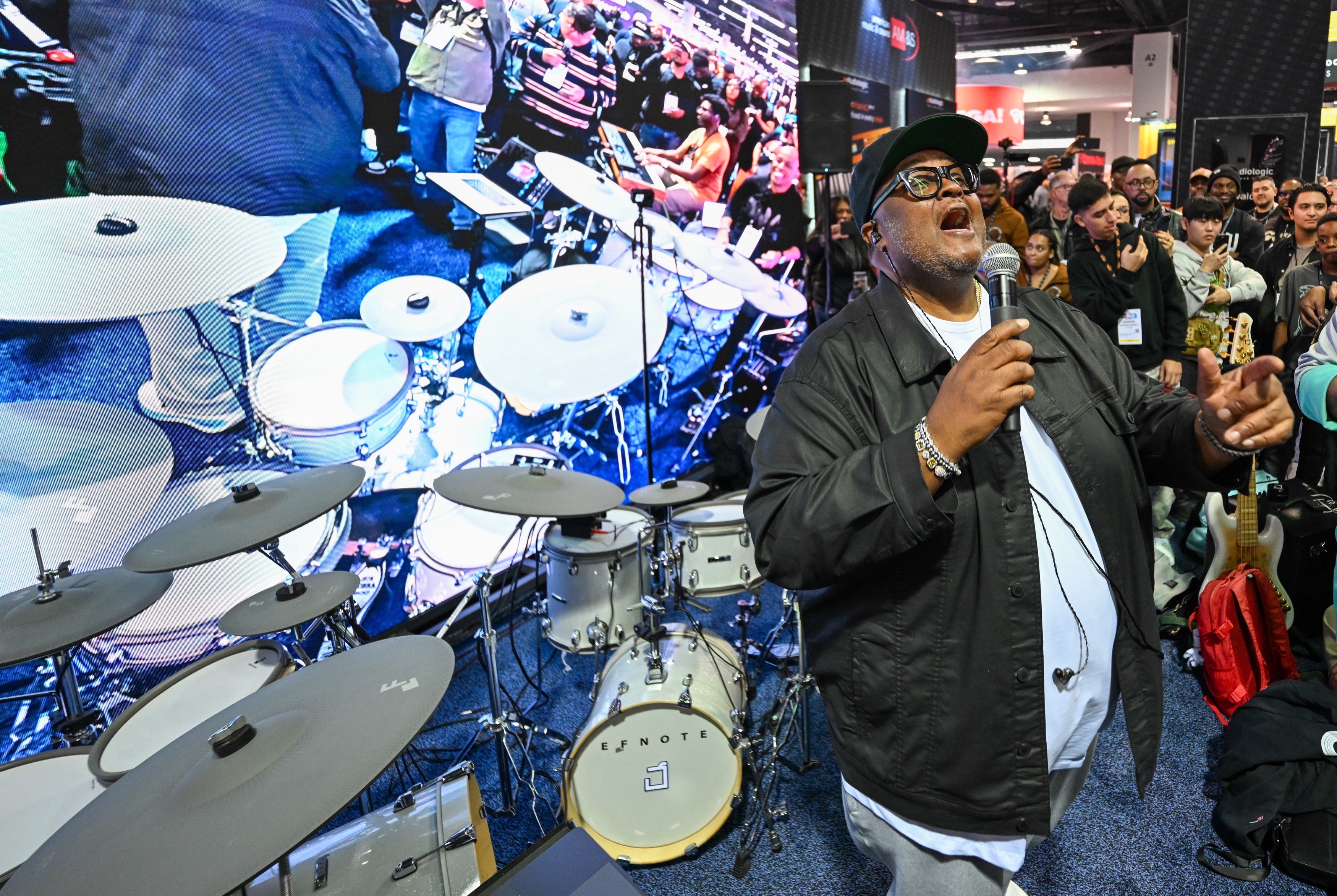 Percy Bady performs during the first day of The NAMM...