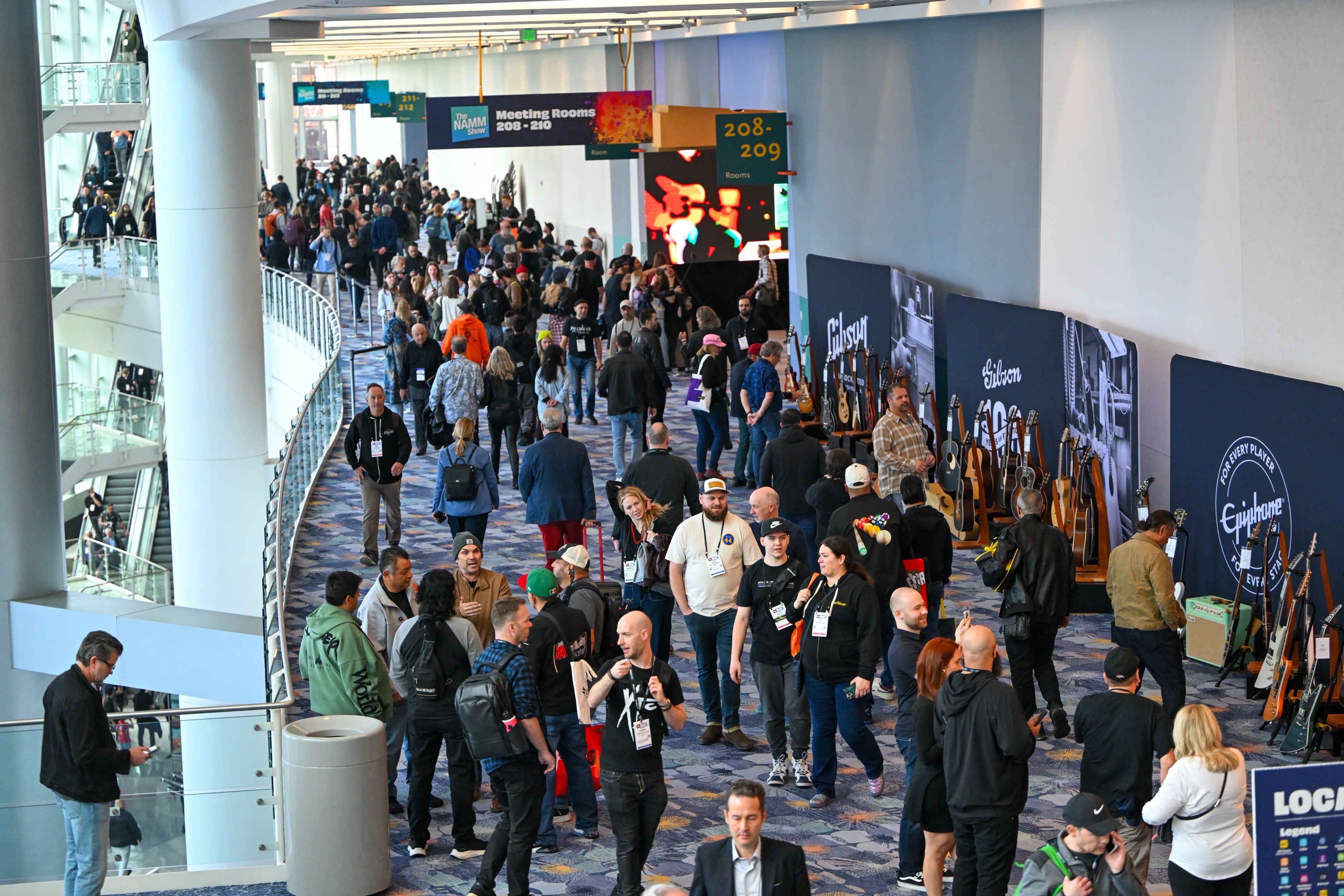 Crowded halls during the first day of The NAMM Show...