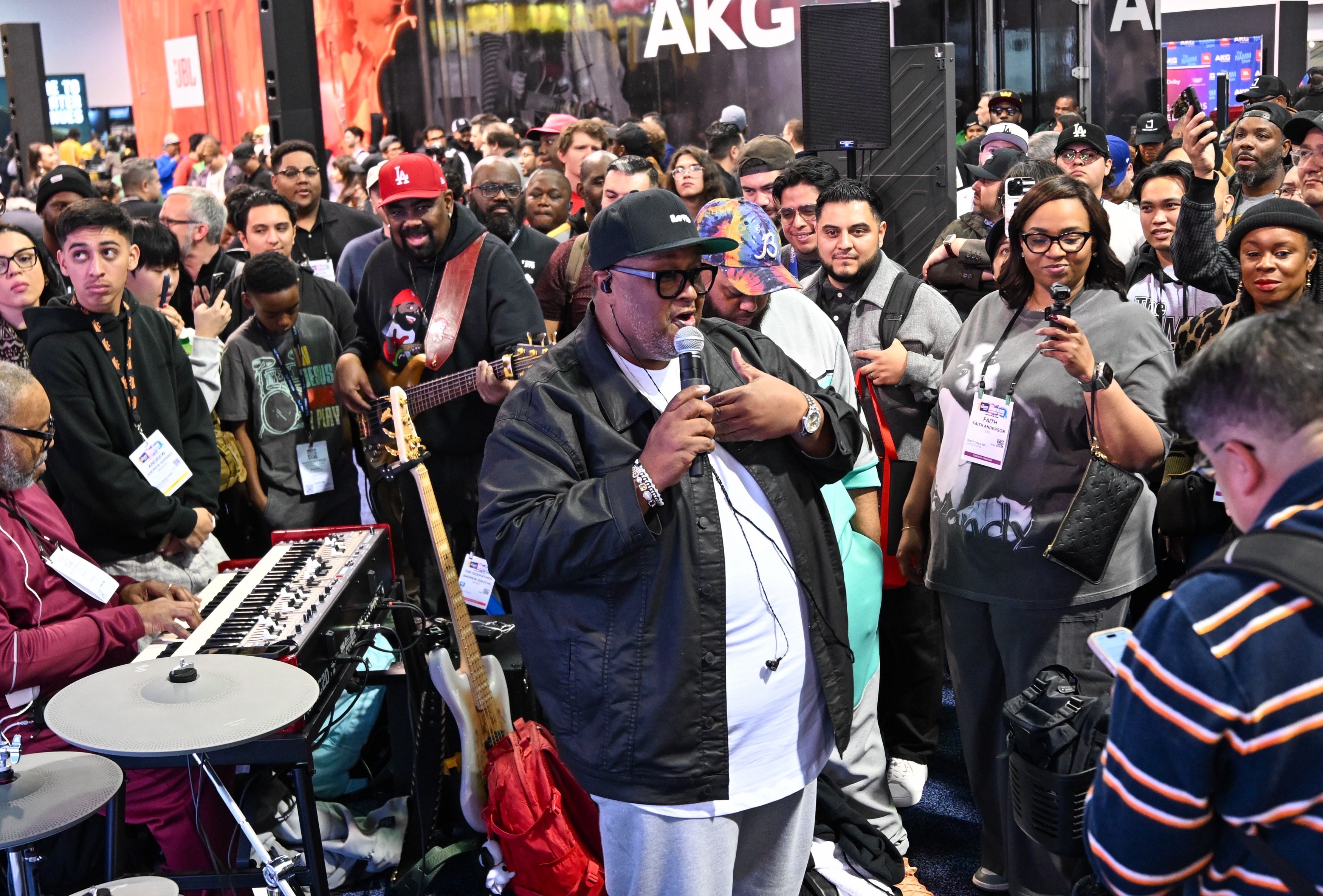 Percy Bady performs during the first day of The NAMM...