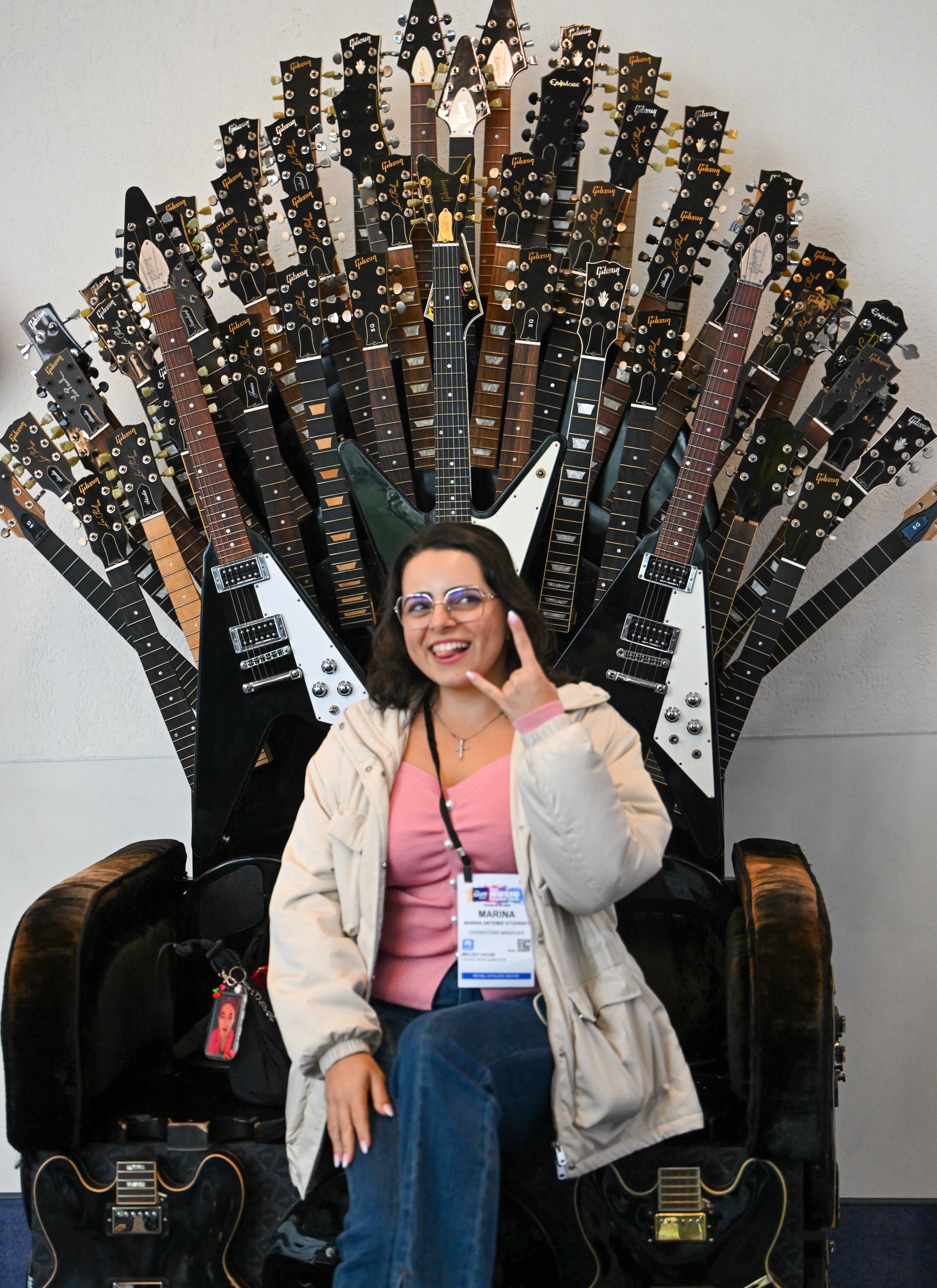 Marina Artemis Kyverniti, from Dubai, checks out a Game of...