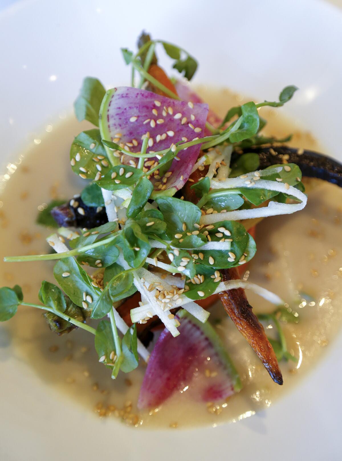 Verdant in Costa Mesa will participate in OC Restaurant Week,  offering vegetarian items like roasted sweet potato.