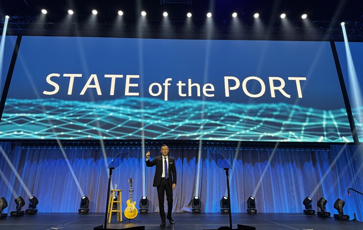 Port of Long Beach CEO Noel Hacegaba delivered State of the Port speech on Jan. 15.
